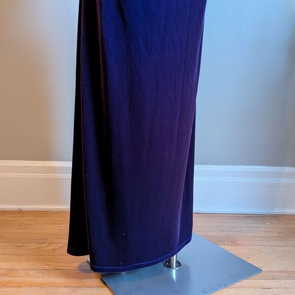 Vintage 90s Scott McClintock Purple Velvet Gown Maxi Dress Whimsygoth Size 5/6 - Picture 11 of 12